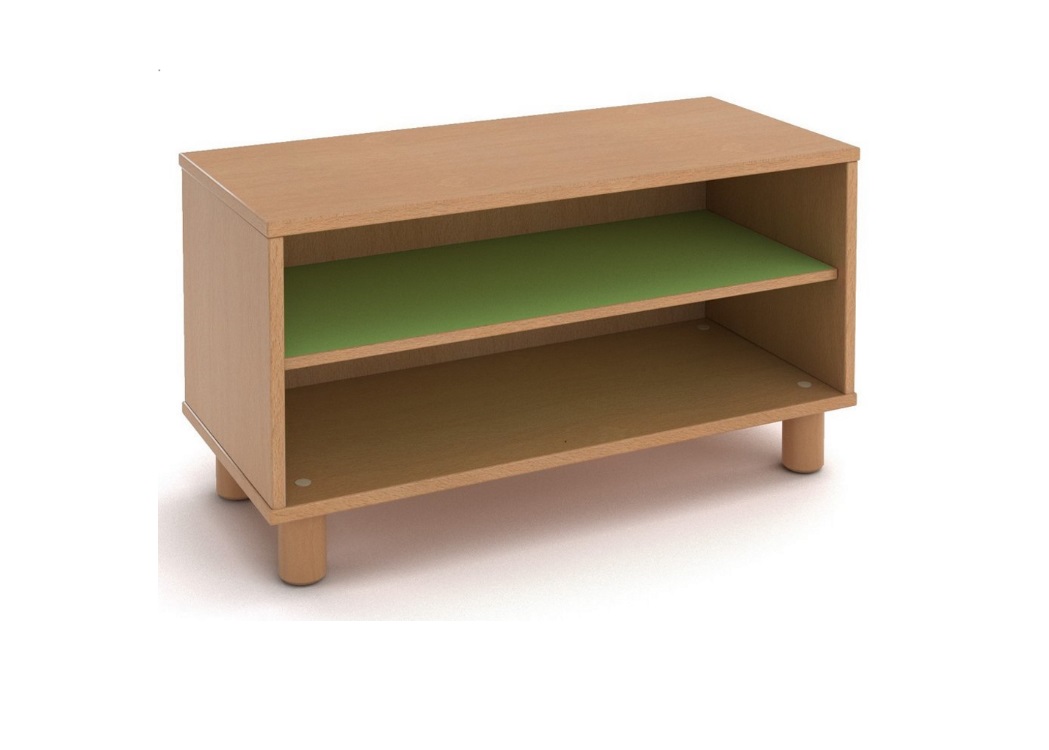 Mobiletto 1 ripiano in legno FSC per arredo scolastico, robusto e sostenibile